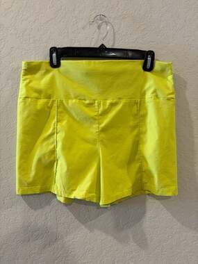 Love 83 High Waisted Athletic Shorts Neon Yellow